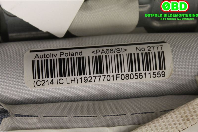Airbag gardin venstre til Ford Kuga 2008-2012 (Type I)  (FORD|1557363||7M51R14K158AE)