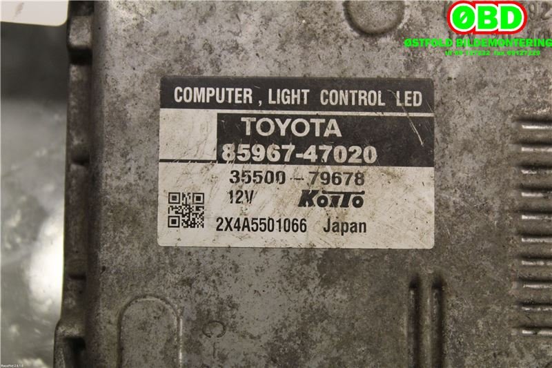 Styreenhet xenon/ballast til Toyota Prius +7 2012-2020 (Type III) (stasjonsvogn) (stasjonsvogn) (TOYOTA|8110747290|3550079678|8596747020)