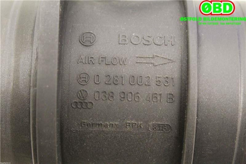Luftmengde/luftmassemåler til VW Polo 2005-2009 (Type IV, Fase 2)  (VOLKSWAGEN|038 906 461 B|0281002531|)