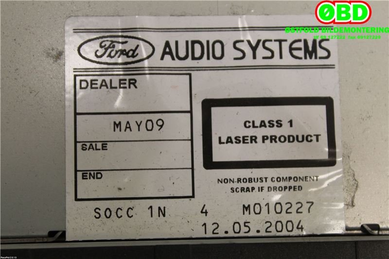 Bilstereo til Ford C-Max 2003-2007 (Type I, Fase 1) (FORD|1700624||3M5T18C815EJ)