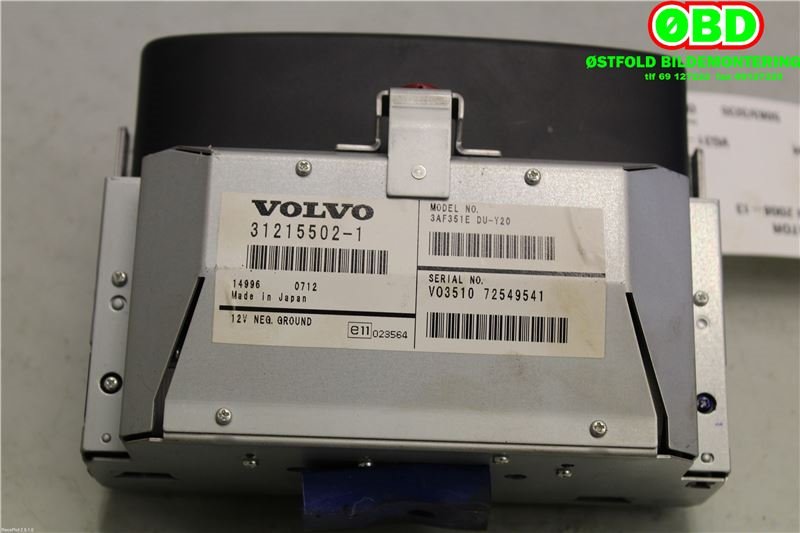 Bilstereo navigasjon til Volvo XC70 2008-2013 (Type II, Fase 1)  (VOLVO||312155021)