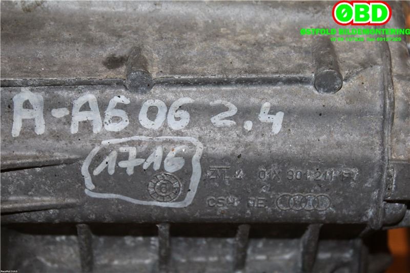 Girkasse manuell 6-trinn til Audi A6 2005-2008 (Type III, Fase 1) (C6) (C6) (AUDI|01X 300 044 G|01X 300 044 GX|)