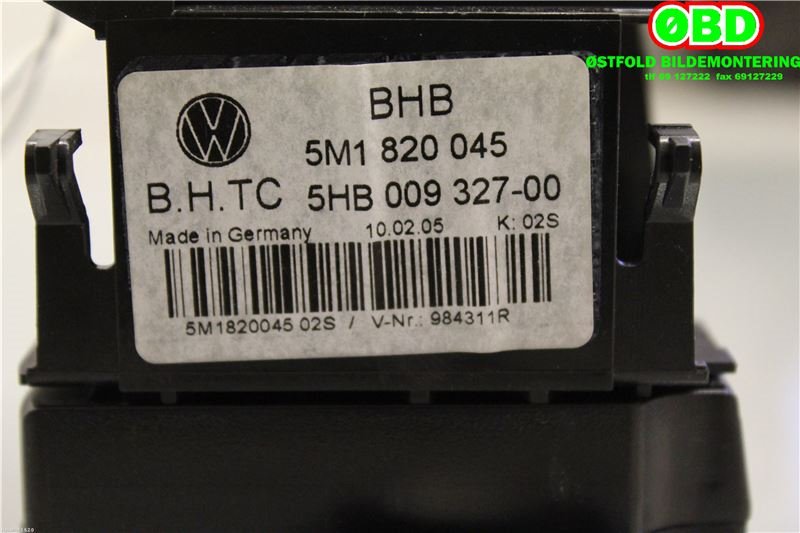 Varmeapparat betjening til VW Golf, Plus/Cross 2005-2009 (Fase 1)  (VOLKSWAGEN|1K0 820 047 HC||5M1820045)