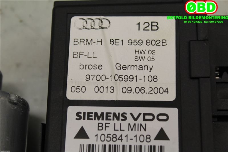 Ruteheis høyre foran til Audi A4 2001-2004 (Type II) (B6) (B6) (AUDI|8E1 959 802 G||8E1959802B)