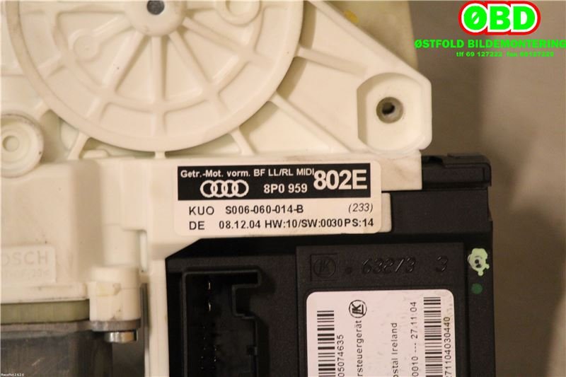 Ruteheis høyre foran til Audi A3 2003-2008 (Type II, Fase 1)  (AUDI|8P4837462C|)