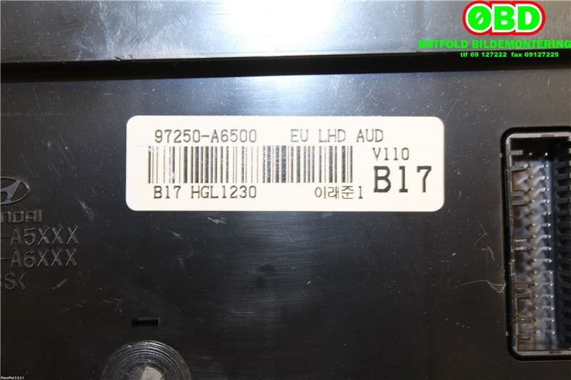 Varmeapparat betjening til Hyundai i30 2012-2017 (Type II)  (HYUNDAI|97250A6500GU||97250A6500)