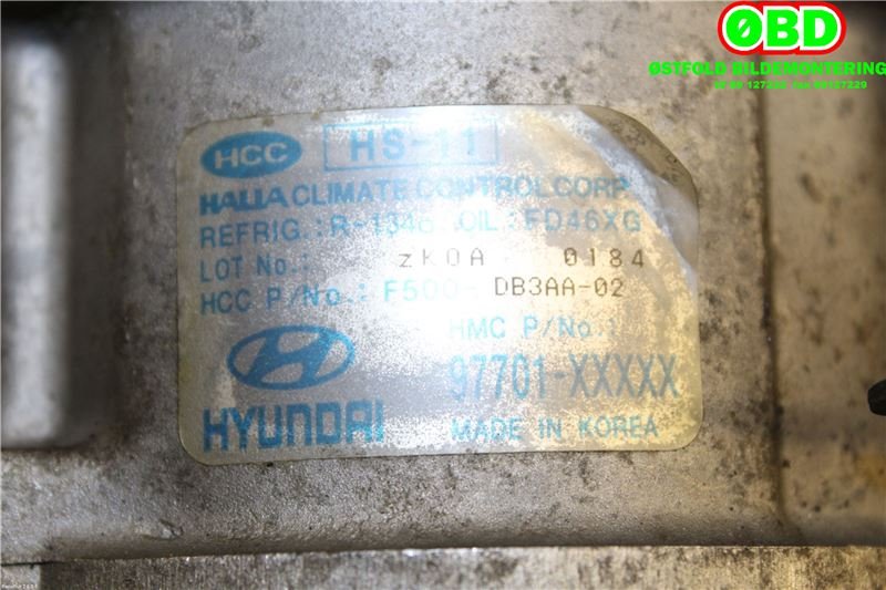 Aircondition kompressor til Kia Picanto 2004-2009 (Type I, Fase 1)  (F500DB3AA02|)