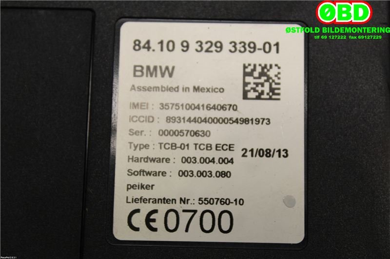 Styreenhet diverse til BMW X3 2010-2017 (F25) (F25) (BMW|84 10 9 362 848||84109329339)