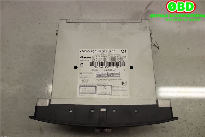 Bilstereo til Mercedes B-Klasse, 2011-2018 (W246) (W246) (MERCEDES|A 246 900 57 07)