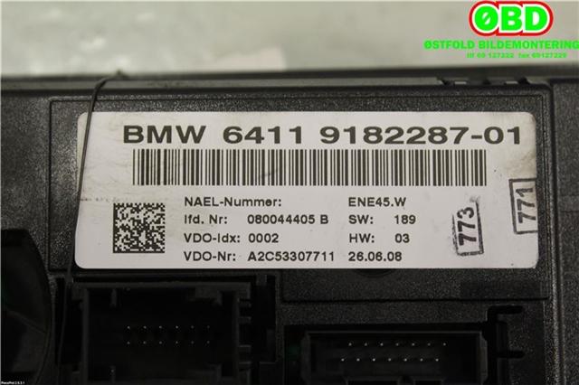 Varmeapparat betjening til BMW 3-Serie 2005-2011 (E90/E91/E92/E93) (E90/E91/E92/E93) (BMW|64119182287|)