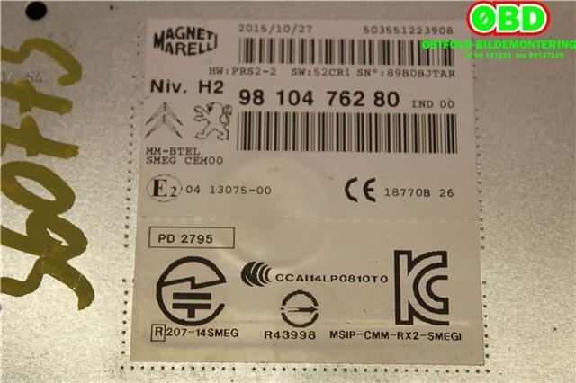Bilstereo til Peugeot 508 2014-2018 (Type I, Fase 2)  (PEUGEOT 508|1613227680||9810476280)