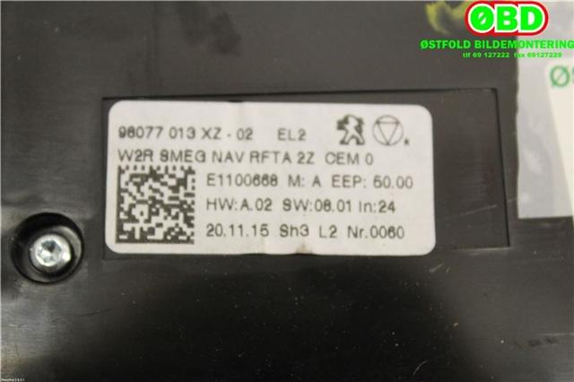Varmeapparat betjening til Peugeot 508 2014-2018 (Type I, Fase 2)  (PEUGEOT 508|98077013XZ|)