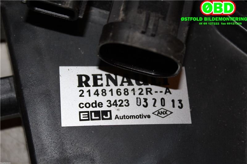Kjølevifte til Renault Clio 2012-2016 (Type IV, Fase 1) (RENAULT||214816812R)