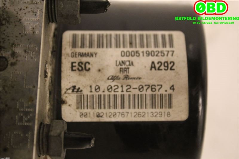 ABS sentral til Fiat Doblo 2010-->> (Type II)  (Fiat Doblo|71770908|71771495|)