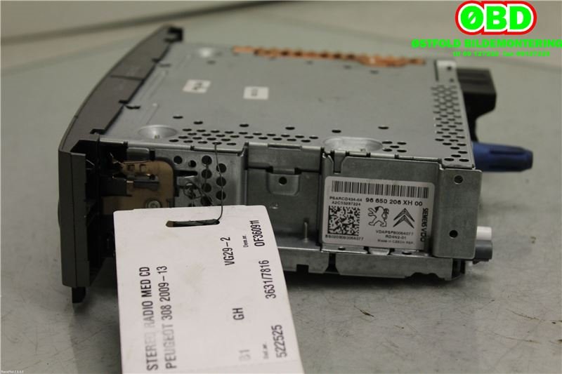 Bilstereo til Peugeot 308 2007-2011 (Type I, Fase 1)  (PEUGEOT|16077681XH||96650206XH)