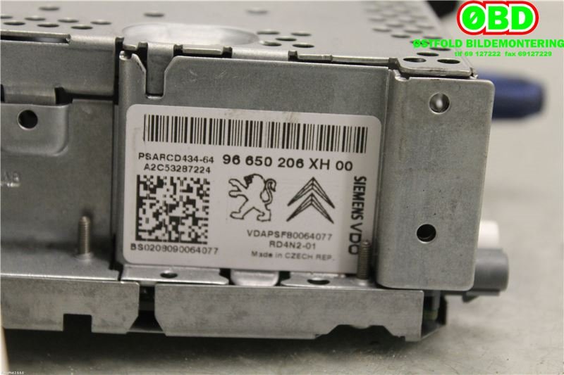 Bilstereo til Peugeot 308 2007-2011 (Type I, Fase 1)  (PEUGEOT|16077681XH||96650206XH)