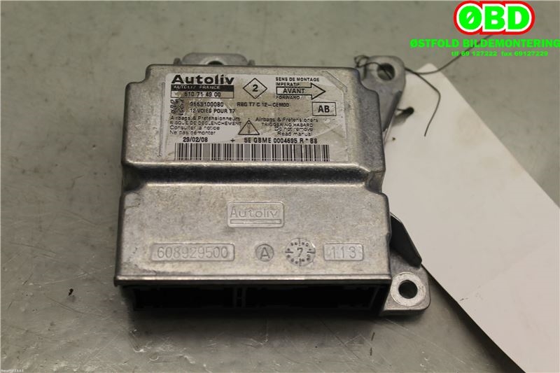 Airbag elektronikk til Peugeot 308, 2007-2011 (Type I, Fase 1)  (PEUGEOT|6546G7)