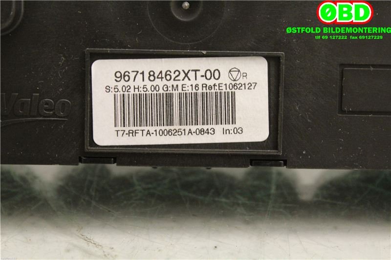 Varmeapparat betjening til Peugeot RCZ 2010-2015  (PEUGEOT|6452S2||96718462XT)