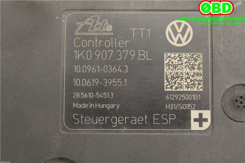 ABS sentral til VW Caddy 2010-2015 (Type III, Fase 2)  (VOLKSWAGEN|1K0 614 517 DP||1K0614517DP)