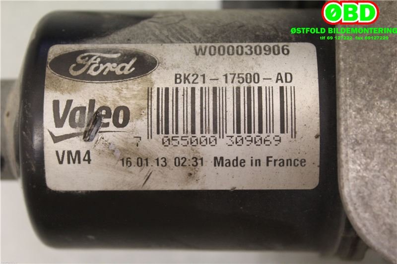 Viskermotor frontrute til Ford Transit Custom 2013-2023 (Type I)  (FORD|1942162|W000030906|BK2117500AD)