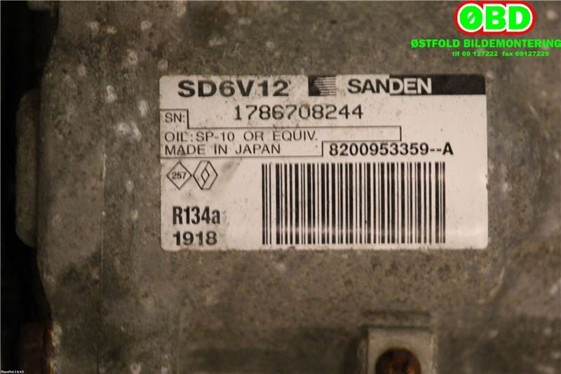 Aircondition kompressor til Mercedes Citan 2012-2021 (W415) (W415) (MERCEDES|A 415 830 01 00|A 415 830 44 00|8200953359)