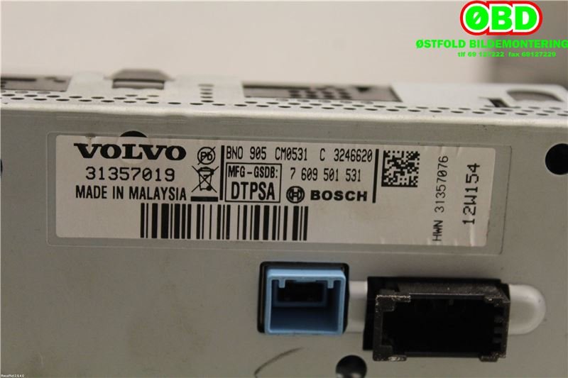 Instrument kjørecomputer til Volvo V70 2007-2013 (Type III, Fase 1)  (VOLVO||31357019)