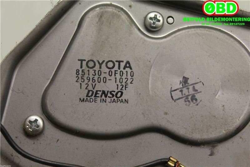 Viskermotor bakrute til Toyota Verso 2004-2009 (Type II)  (TOYOTA|851300F010|2596001022)