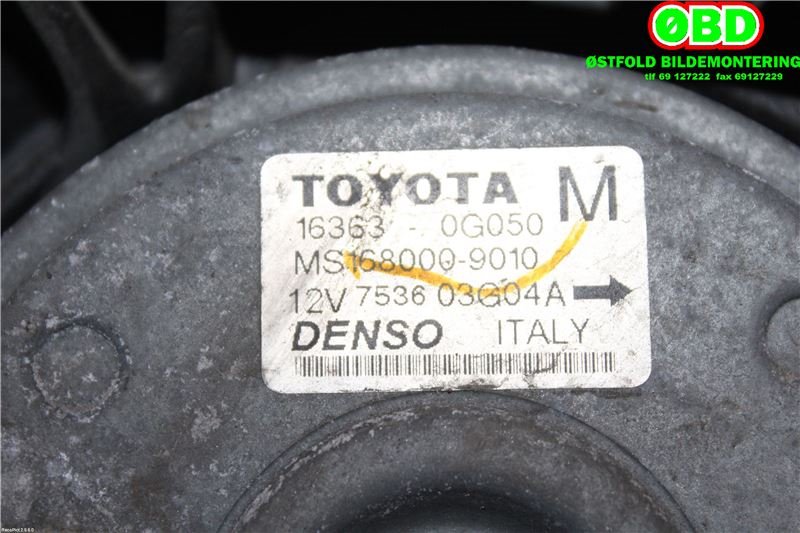 Kjølevifte til Toyota Verso 2004-2009 (Type II) (TOYOTA|163600G080|)