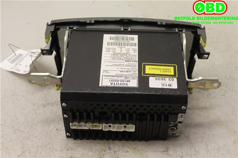 Bilstereo til Toyota Auris 2007-2010 (Type I, Fase 1)  (TOYOTA||8612002521)