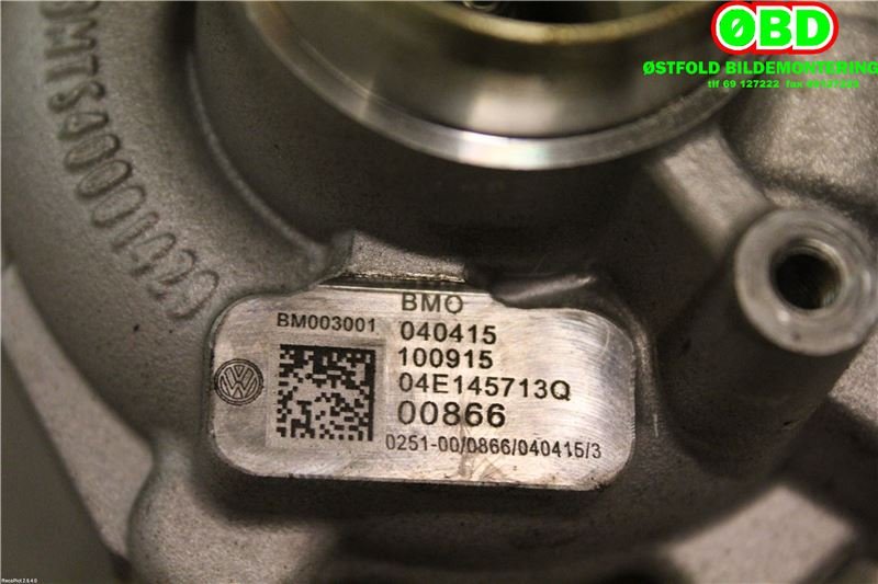 Turbo til VW Polo 2014-2017 (Type V, Fase 2)  (VOLKSWAGEN|04E 145 722 E||04E145713Q)
