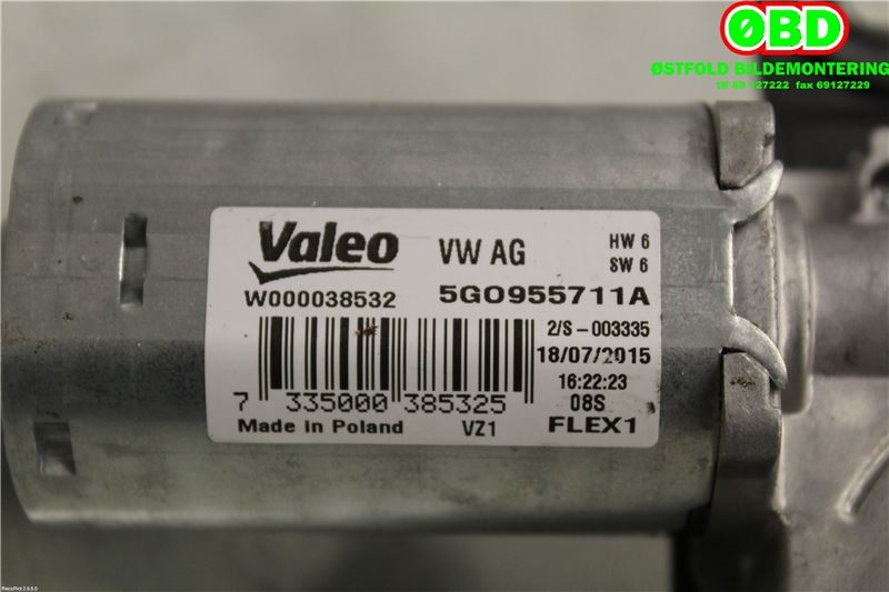 Viskermotor bakrute til VW Golf Sportsvan 2014-2018  (VOLKSWAGEN|5G0 955 711 C||5G0955711A)
