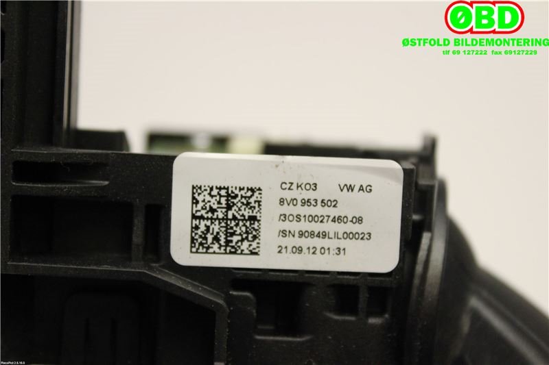 Bryter combi til Audi A3 2012-2016 (Type III, Fase 1)  (AUDI|8V0 953 502||8V0953502)