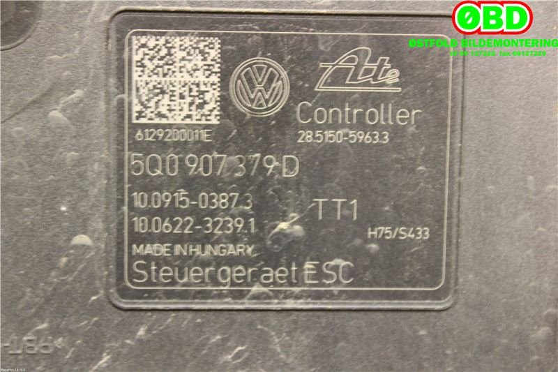 ABS sentral til Audi A3 2012-2016 (Type III, Fase 1)  (AUDI|5Q0614517N||5Q0614517C)