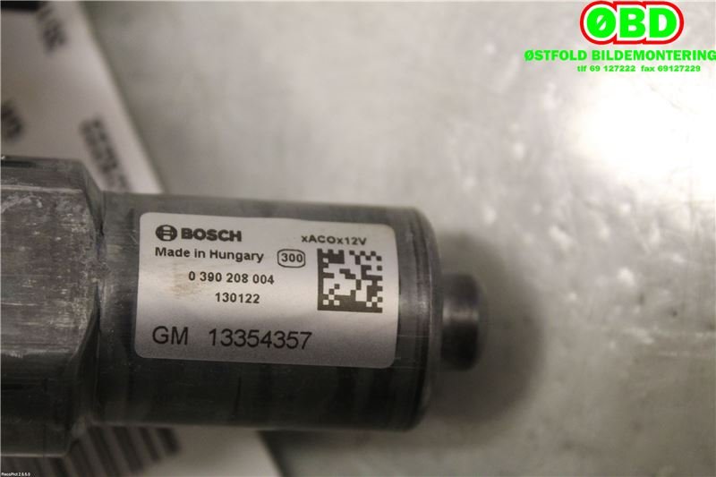Viskermotor bakrute til Opel Adam 2013-2016  (OPEL|13354357|1273119|0390208004)