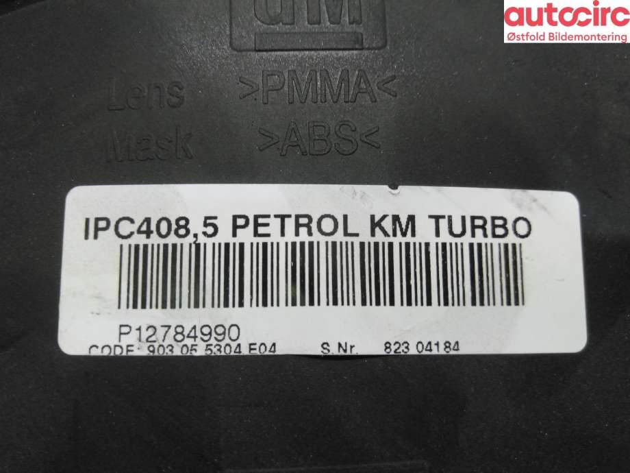 Instrumentpanel til Saab 9-3 2008-2011 (Type II, Fase 2)  (SAAB|12784990|)