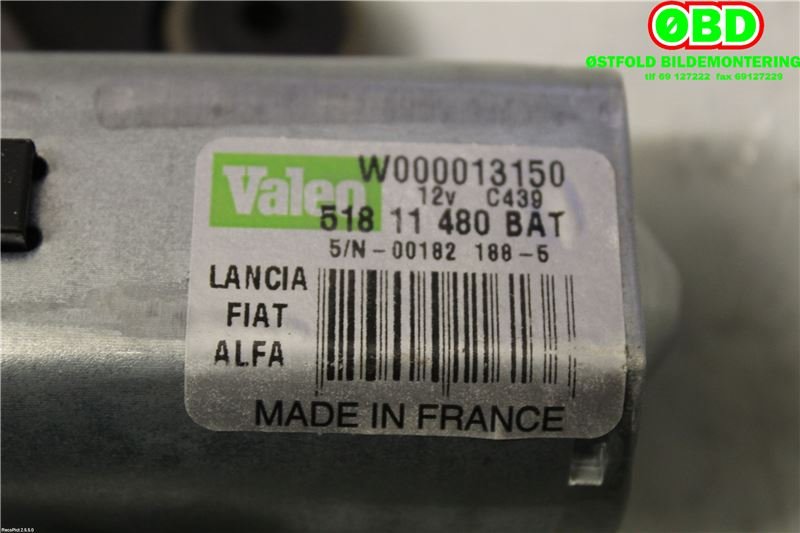 Viskermotor bakrute til Opel Combo D 2012-2018  (OPEL COMBO VAN|95513476|1273113|51811480BAT)