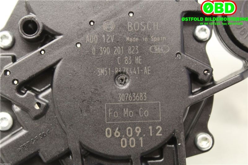 Viskermotor bakrute til Ford S-Max 2006-2010 (Type I, Fase 1)  (FORD|1689913|0390201823|3M51R17K441AE)