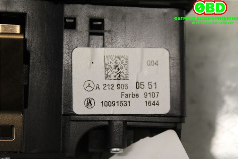 Bryter lys til Mercedes GLA 2014-2020 (X156) (X156) (MERCEDES|A 212 905 05 51||2129050551)