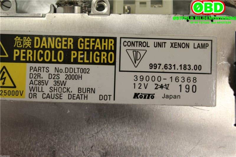 Styreenhet xenon/ballast til Porsche 911 2005-2012 (997) (997) (PORSCHE|997 631 183 00|3900016368|99763118300)