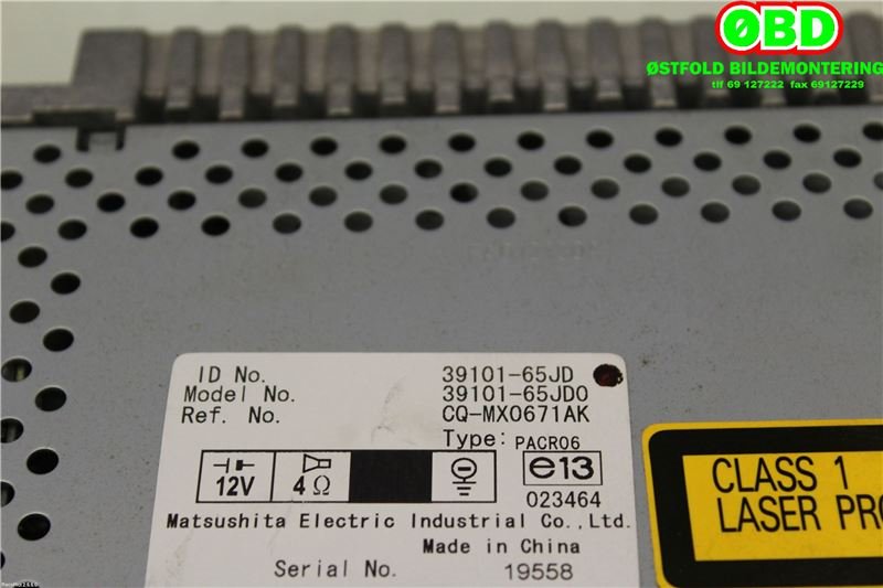 Bilstereo til Suzuki Grand Vitara 2005-2015 (Type III)  (SUZUKI|39101-65JD0-ZCA||39101-65JD0)