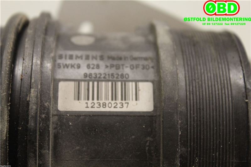 Luftmengde/luftmassemåler til Peugeot 807 2003-2009  (PEUGEOT|1920AG|5WK9628|9632215280)