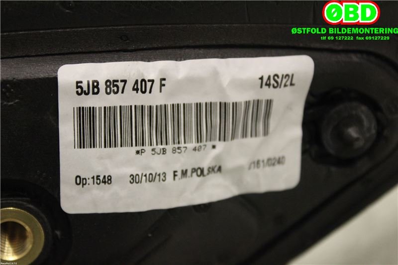 Speil venstre til Škoda Rapid 2012-2019 (SKODA|5JB 857 507 C||5JB857407F)