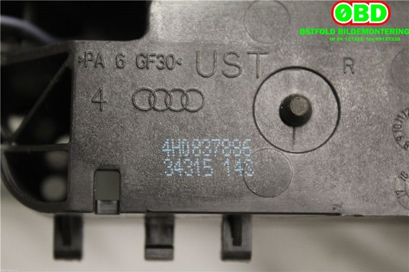 Dørhåndtak utv høyre bak til Audi A6 2014-2018 (Type IV, Fase 2) (C7) (C7) (Audi A6|4H0 837 206||4H0837886)