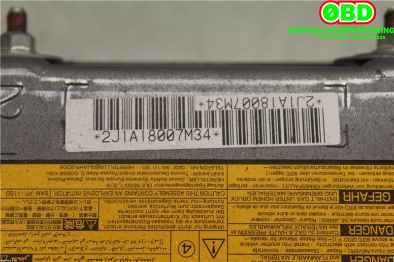 Airbag kne til Toyota Auris 2007-2010 (Type I, Fase 1)  (TOYOTA|7390002010B0|)