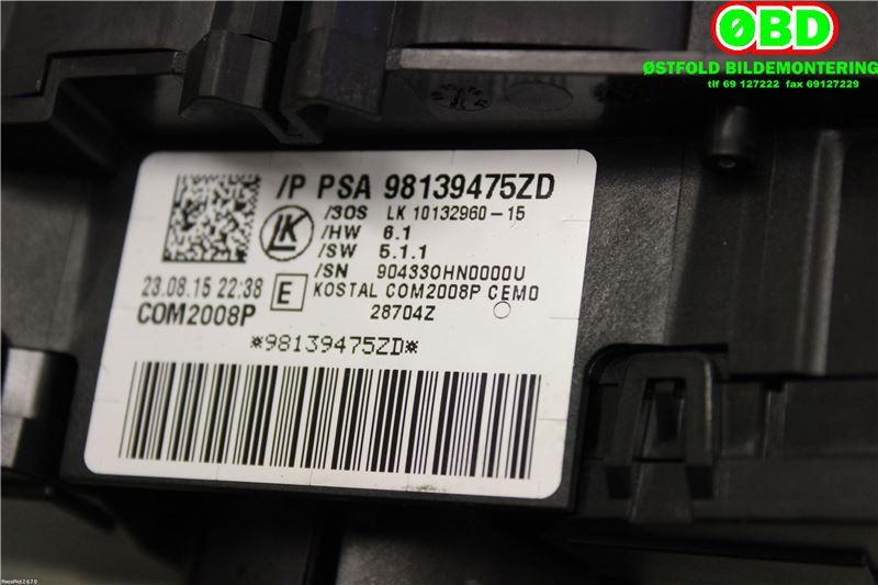 Bryter combi til Citroën C4, Cactus 2014-2017 (Fase 1)  (CITROEN C4 CACTUS|98139475ZD|)