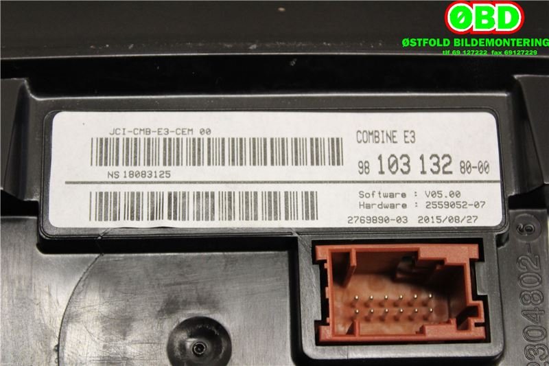 Instrumentpanel til Citroën C4, Cactus 2014-2017 (Fase 1)  (CITROEN C4 CACTUS|9813854080|9821714180|9810313280)
