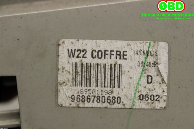 Baklykt høyre indre til Peugeot 508 2011-2014 (Type I, Fase 1)  (PEUGEOT|6351 LZ||9686780680)