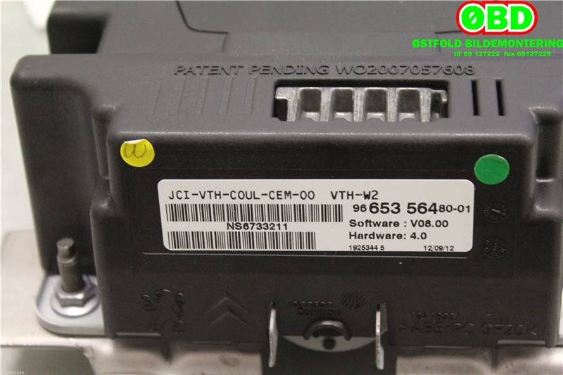 Instrumentpanel til Peugeot 508 2011-2014 (Type I, Fase 1)  (PEUGEOT|6155JT|9812713180|9665356480)