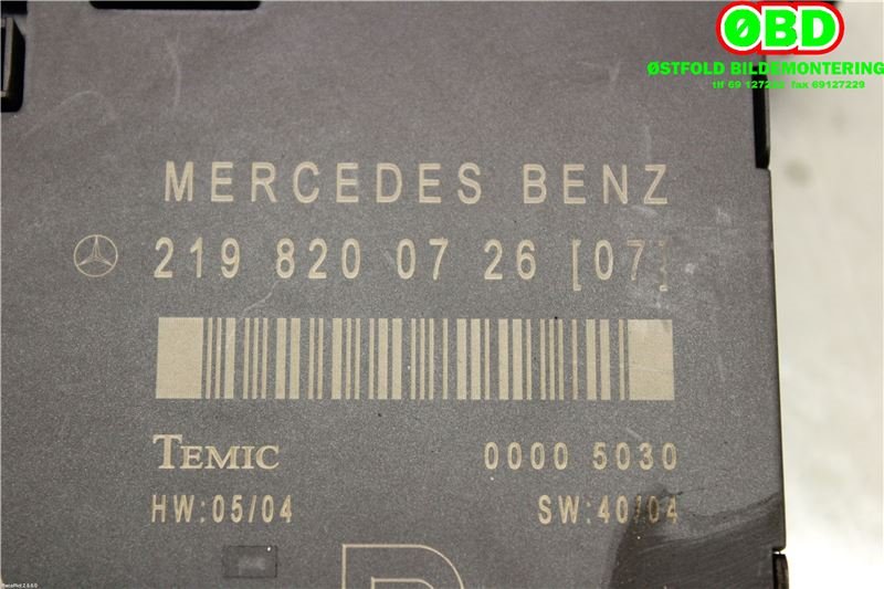 Styreenhet dør venstre foran til Mercedes CLS 2004-2010 (C219) (C219) (MERCEDES|A 219 820 07 26|A 219 820 20 26|2198200726)