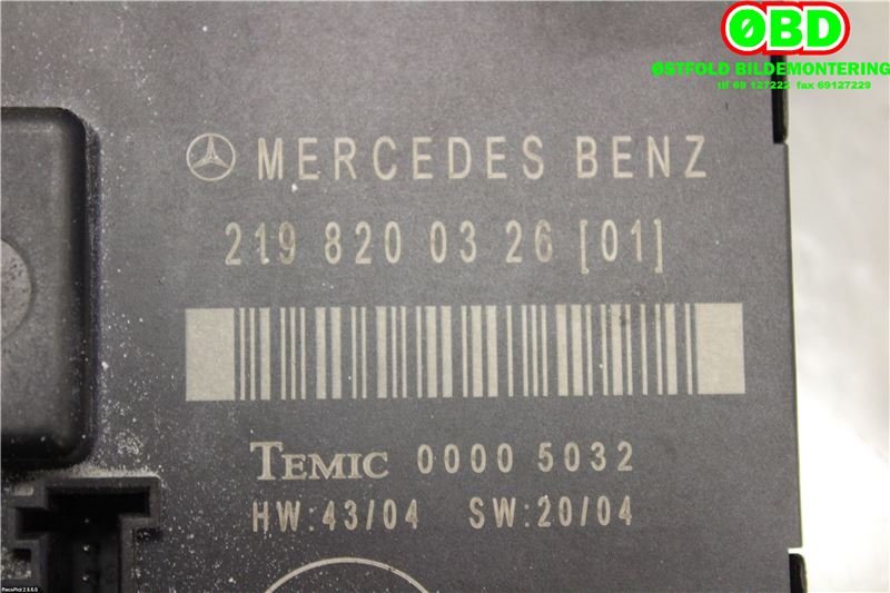 Styreenhet dør venstre foran til Mercedes CLS 2004-2010 (C219) (C219) (MERCEDES|A 219 820 03 26||2198200326)